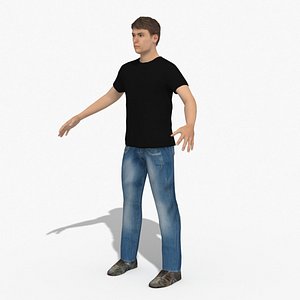 Casual Caucasian Male Man 2 RIGGED 3D model