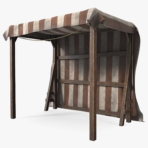 Striped Medieval Awning 3D model
