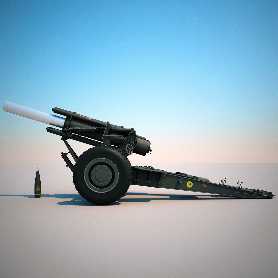 M114a1 155 Mm Howitzer 3d Max