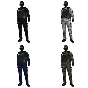 rigged swat soldier 3d max