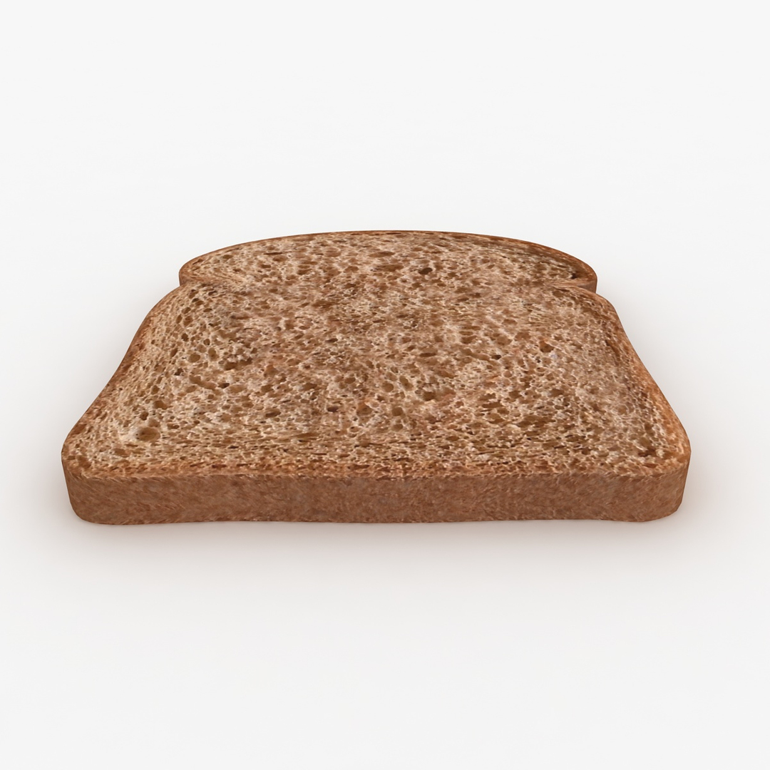 3d Bread Slice Dark Model