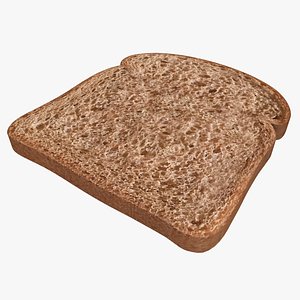 3d bread slice dark model