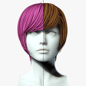 3D Female short Hair model