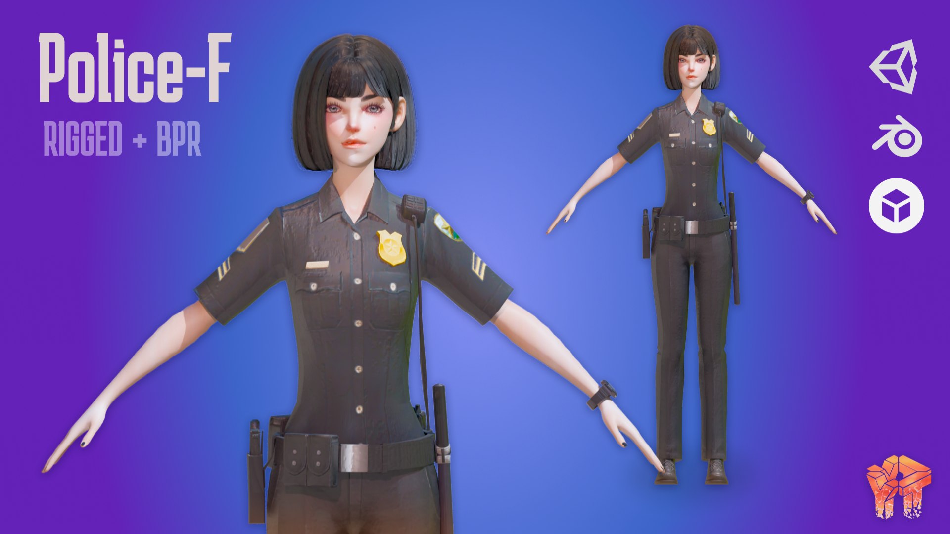 Police-Femele 3D Model - TurboSquid 1996438