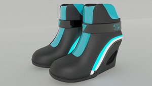 Female Boots Sci-Fi Low-poly 3D model 3D