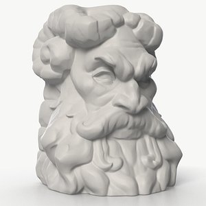 Old Satyr Head Sculpture 1 3D