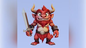 cartoon troll warrior