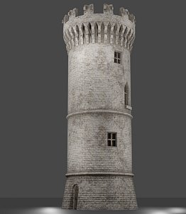 Medieval tower game ready Low-poly 3D model