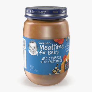 Cheese Gerber Baby Food Jar 170g 3D model