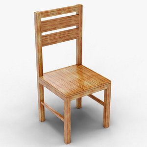 Wooden Chair 3D Model - Realistic Low Poly PBR Furniture for Interior Design Games and Rendering