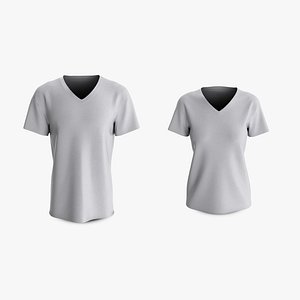 cotton male female t-shirts 3D model