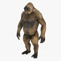 Big Ape Gigantopithecus in Standing Pose
