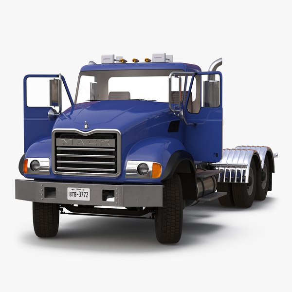 truck mack rigged 3d model