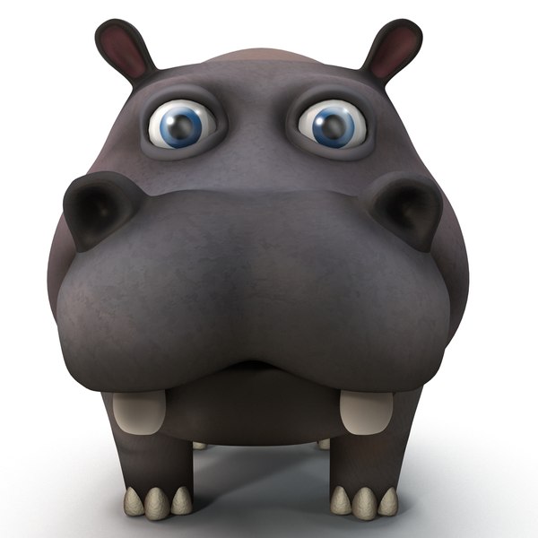 3d model cartoon hippopotamus