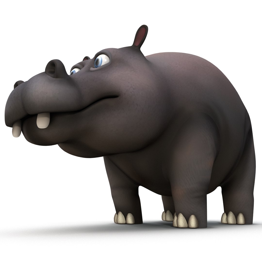 3d Model Cartoon Hippopotamus