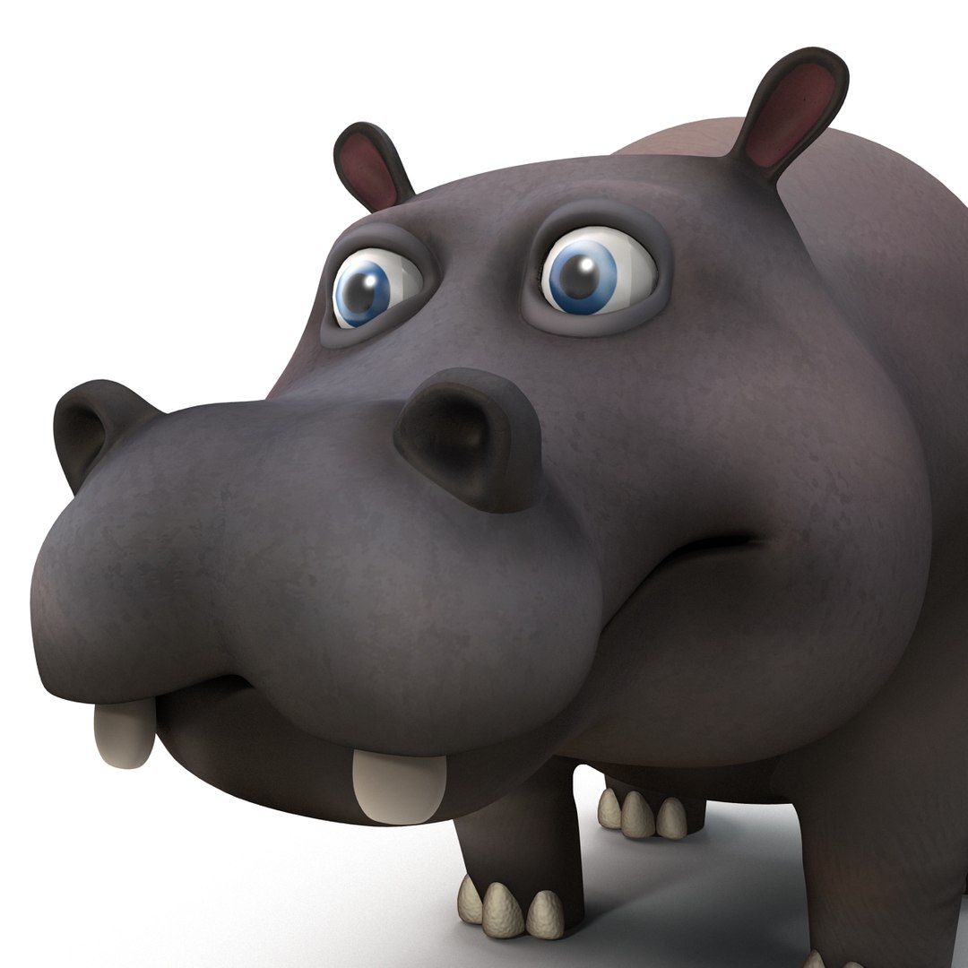 3d Model Cartoon Hippopotamus