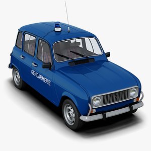 renault 4 french police car 3D model