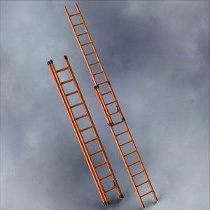 extension ladder 20 foot 3d model