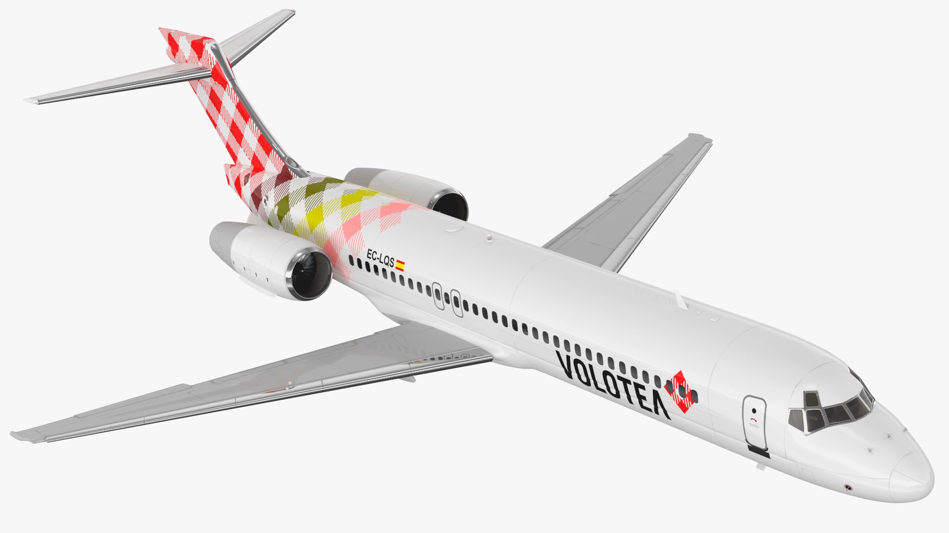 Passenger Jet Airliner Boeing 717-200 Volotea Rigged 3D model preview