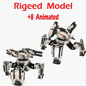 3D Sci-Fi Walker Robot Rigged Lowpoly model model