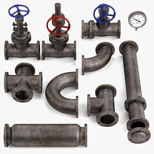 3ds max industrial pipes valves