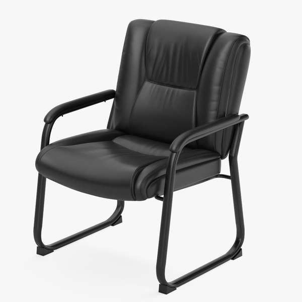 modelo 3d Flash Furniture Reception Chairs Black Leather Soft Side