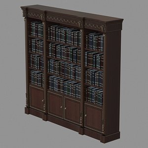 obj old italian bookshelf bookcase