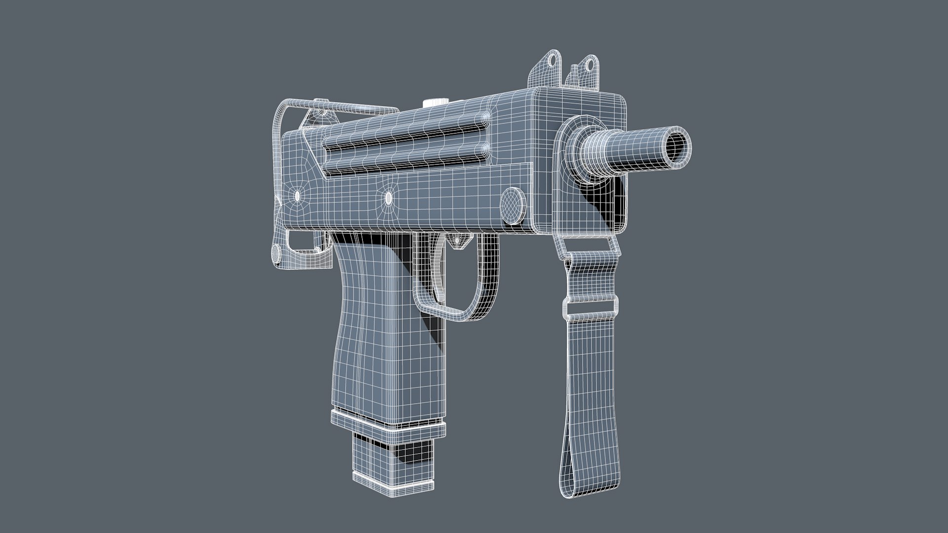 Submachine gun model - TurboSquid 1386841