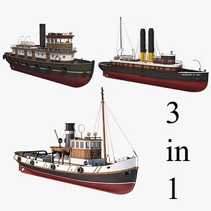 tugboat ships 3D model