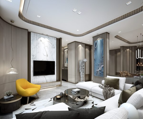 Collection of Modern living room - full furniture 5 3D model