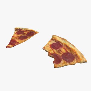 Pizza slice whole and bitten - 3D scan model