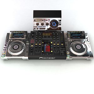 3d pioneer dj setup turntable model