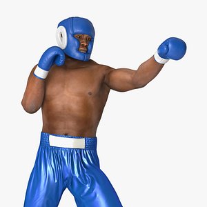 african american boxer pose 3d model