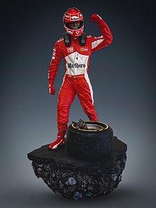 3D Michael Shumacher 14 Statue model