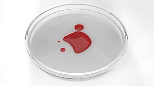 Petri Dish with Blood PBR 2 3D