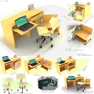table versatile japanes style 3d max