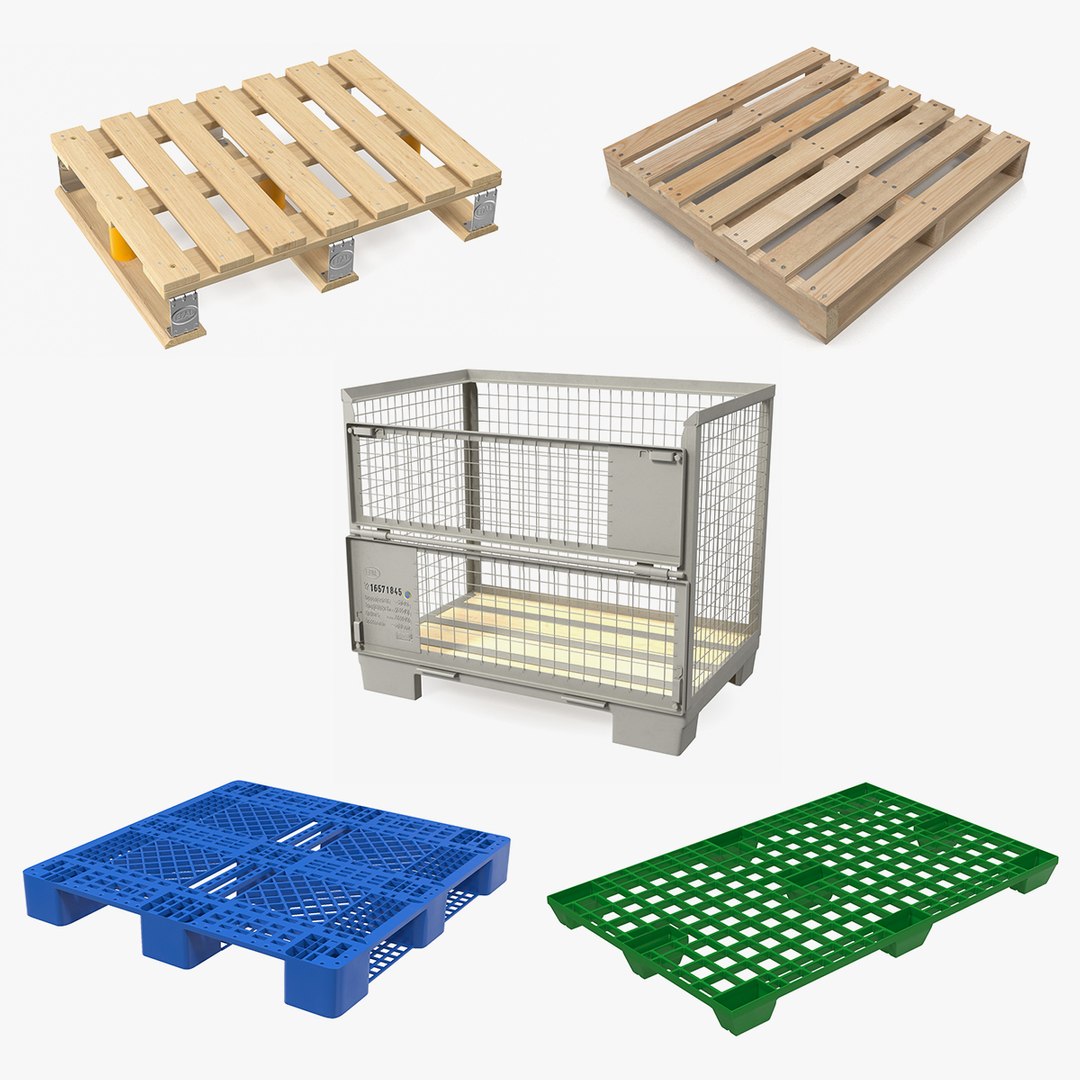Pallets Collection 2 3D model preview