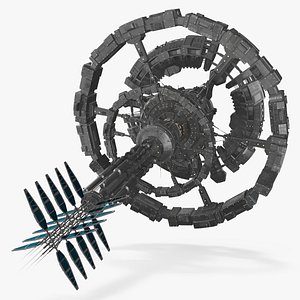 Sci-Fi Space Station Black