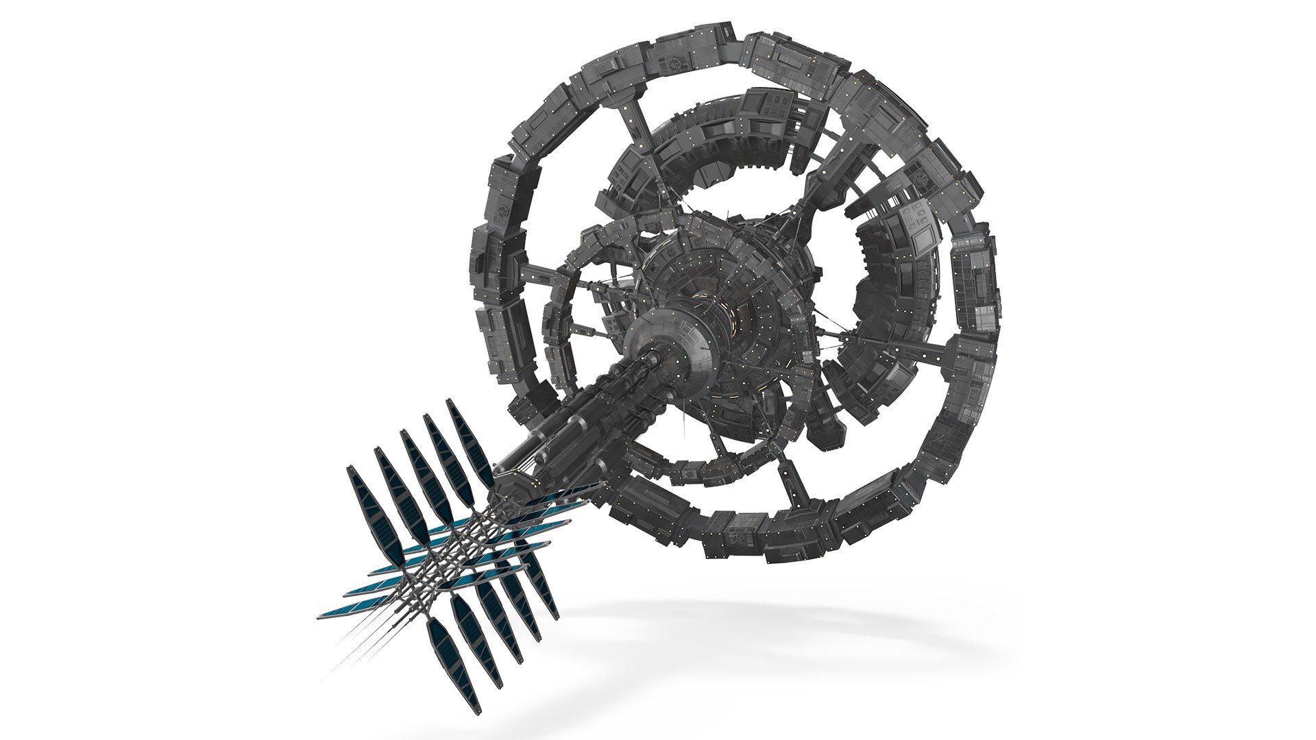Sci-Fi Space Station Black 3D model preview