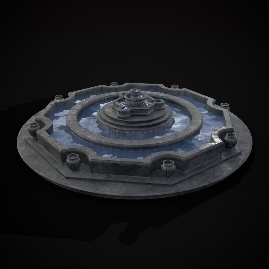 3D Octagon Water Fountain - TurboSquid 2059488