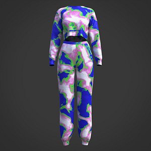 Female ActiveWear set - Tie Dye women Tracksuit 3D model