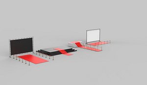 red carpet set 3D model