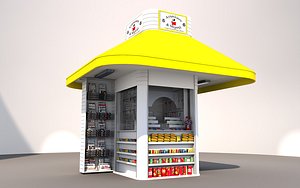 greek modern kiosk 3D model