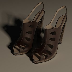 feminine heeled shoes 3d model