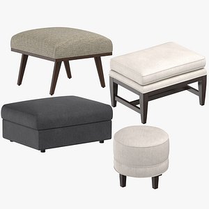 3D ottomans classical traditional