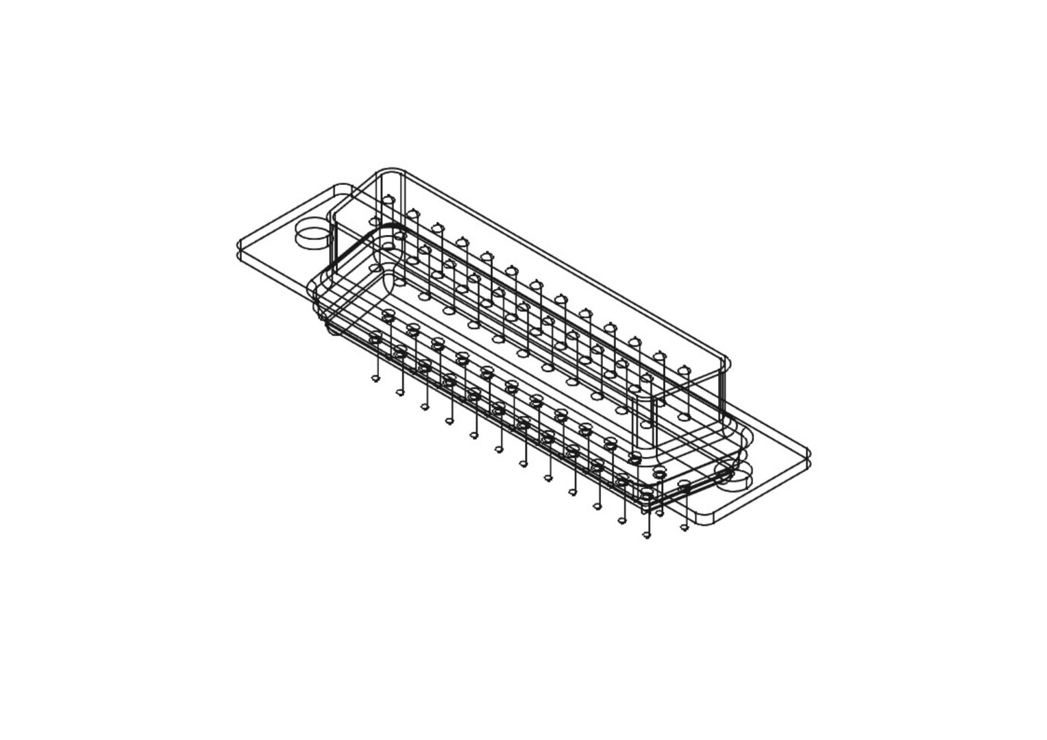 DB25 male connector through hole 3D model https://p.turbosquid.com/ts-thumb/8w/oaizdR/gc/wireframe/png/1668237308/1920x1080/fit_q87/7c0fa23661bbfd5500335d1fc7c2068e90c7f8c9/wireframe.jpg