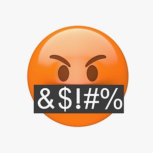 3D Apple Face with Symbols on Mouth model