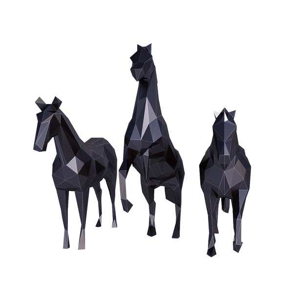 horse set 3D model