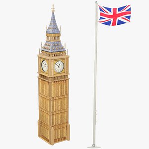 British Flag and Big Ben Collection V2 3D model