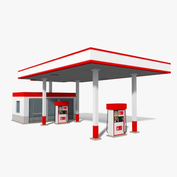 modelo 3d Gasolinera - TurboSquid 818687